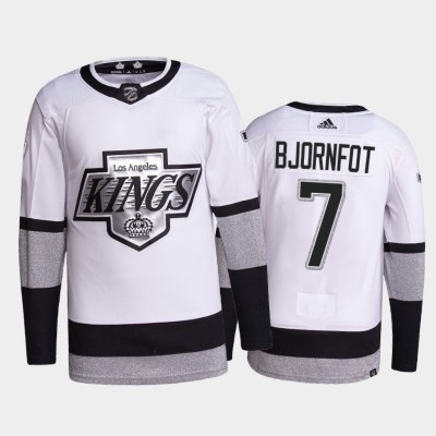 Adidas Los Angeles Kings #7 Tobias Bjornfot Men's 2021-22 Alternate Authentic NHL Jersey - White Men's